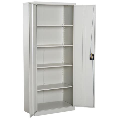 steel storage cabinet 4 ft|enclosed cabinets with shelves.